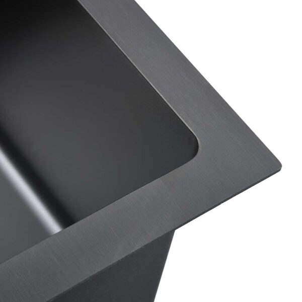 vidaXL Handmade Kitchen Sink Black Stainless Steel (AU only) - Image 6