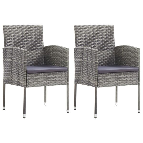 vidaXL 3 Piece Garden Dining Set Poly Rattan Anthracite - Image 3