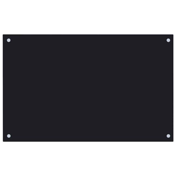 vidaXL Kitchen Backsplash Black 80x50 cm Tempered Glass - Image 2