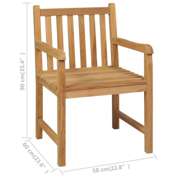 vidaXL 3 Piece Garden Dining Set 80x80 cm Solid Teak Wood - Image 12