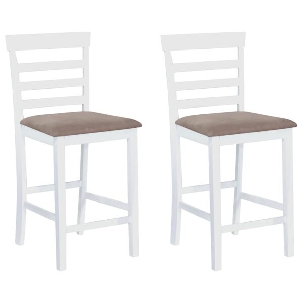 vidaXL Bar Chairs 2 pcs White Fabric - Image 1