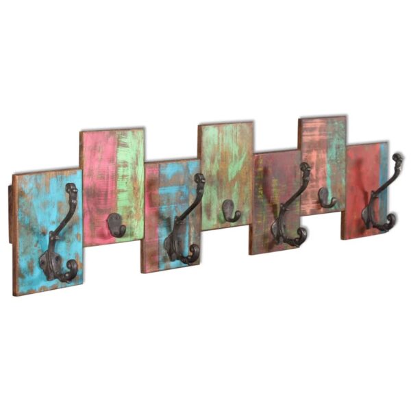 vidaXL Coat Rack with 7 Hooks Solid Reclaimed Wood - Image 4