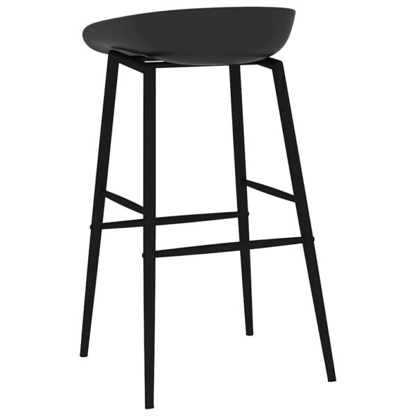 vidaXL Bar Chairs 4 pcs Black - Image 5
