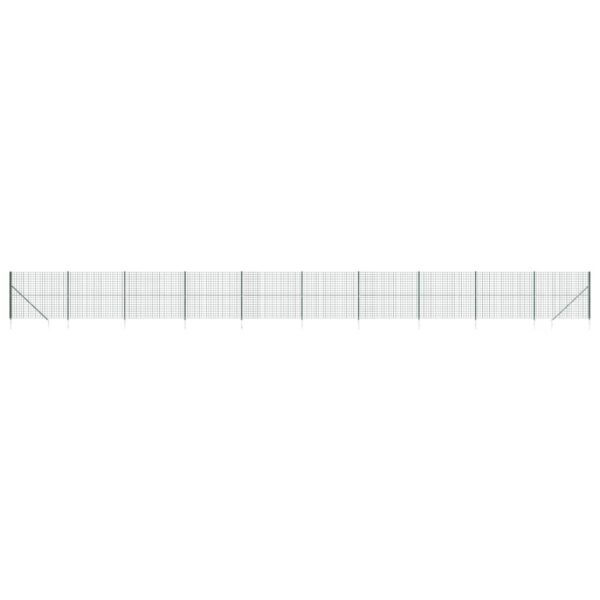 vidaXL Wire Mesh Fence with Spike Anchors Green 1.6x25 m - Image 2