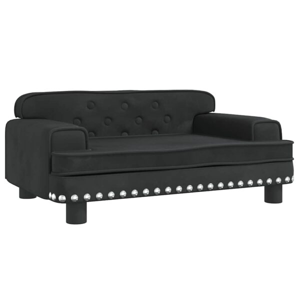 vidaXL Dog Bed Black 70x45x30 cm Velvet - Image 2
