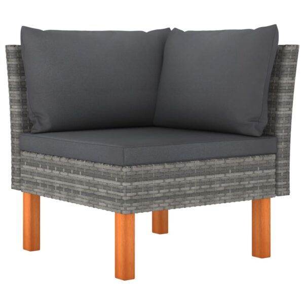 vidaXL 10 Piece Garden Lounge Set with Cushions Poly Rattan Grey - Image 4