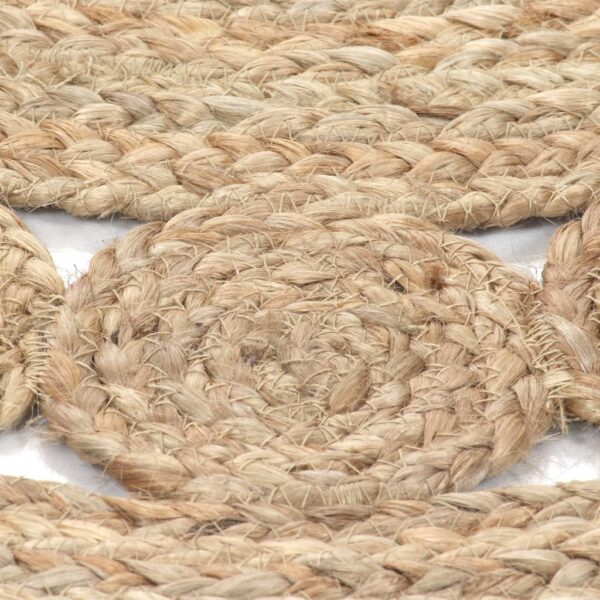 vidaXL Area Rug Braided Design Jute 90 cm Round - Image 3