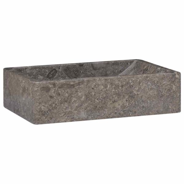 vidaXL Sink 45x30x12 cm Marble High Gloss Grey - Image 2