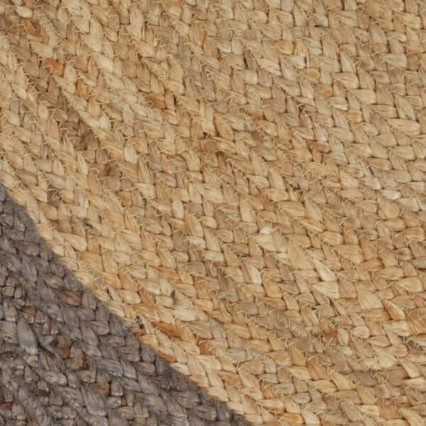 vidaXL Handmade Rug Jute with Grey Border 120 cm - Image 4