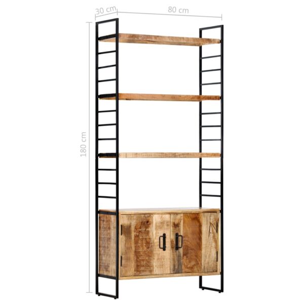 vidaXL 4-Tier Bookcase 80x30x180 cm Rough Mango Wood - Image 10