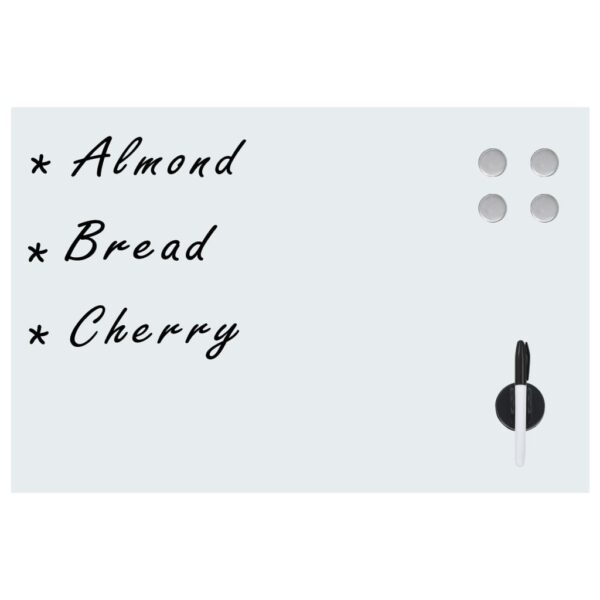 vidaXL Wall Mounted Magnetic Whiteboard Glass 60x40 cm - Image 2