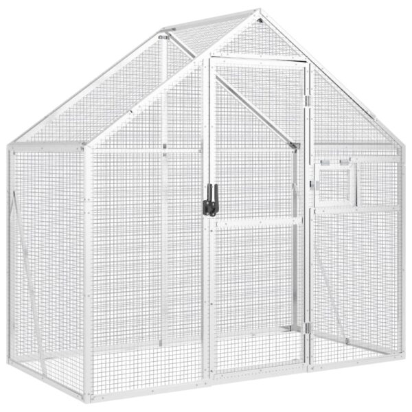 vidaXL Aviary Silver 179x100x185 cm Aluminium - Image 2