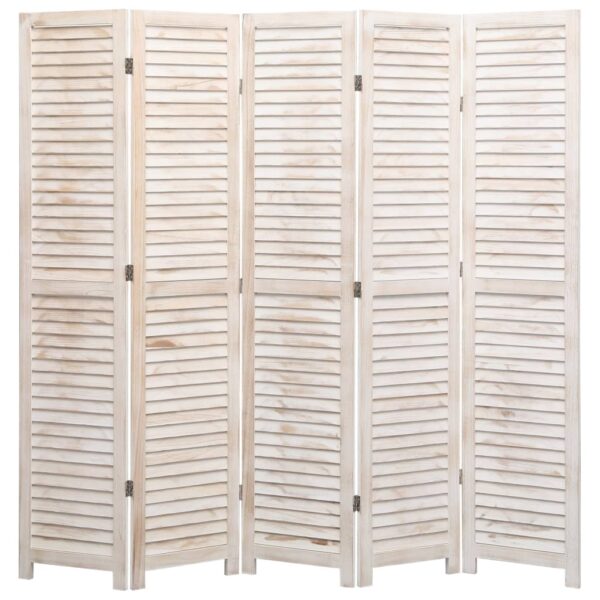 vidaXL 5-Panel Room Divider 175x165 cm Wood - Image 1