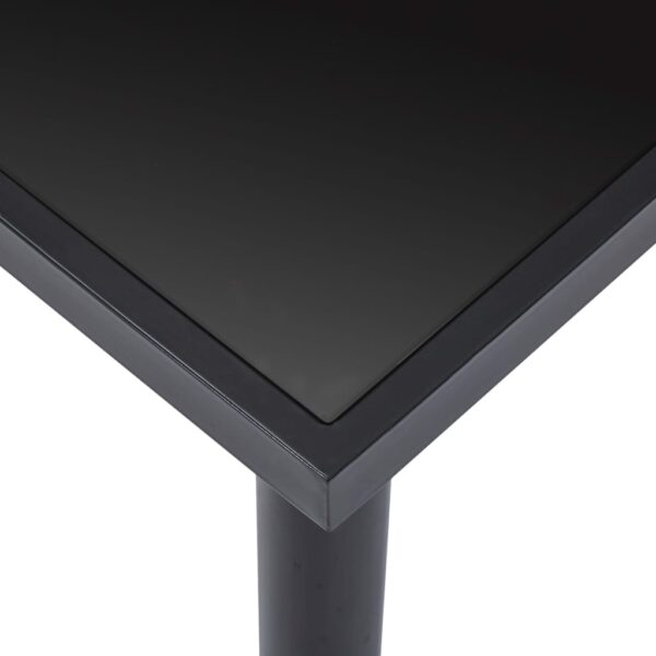 vidaXL Dining Table Black 140x70x75 cm Tempered Glass - Image 4