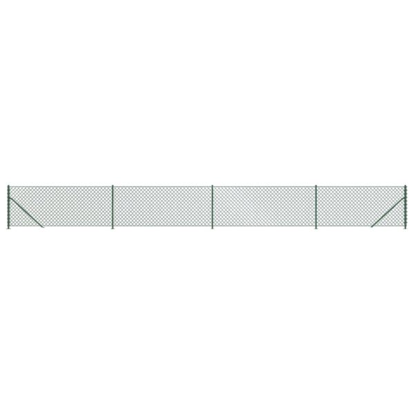 vidaXL Chain Link Fence with Flange Green 0.8x10 m - Image 2