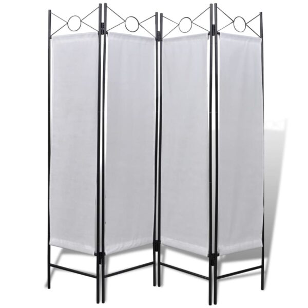 4-Panel Room Divider Privacy Folding Screen White 160 x 180 cm - Image 1