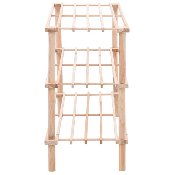 vidaXL 3-Tier Shoe Rack Solid Fir Wood - Image 3