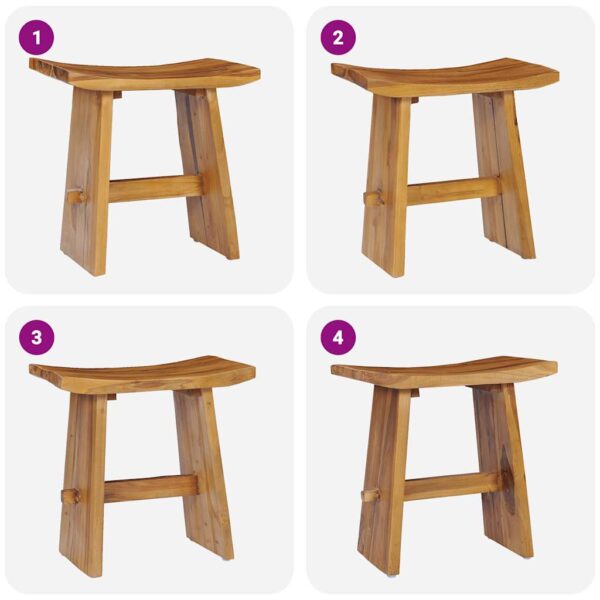 vidaXL Stool Solid Teak Wood - Image 4