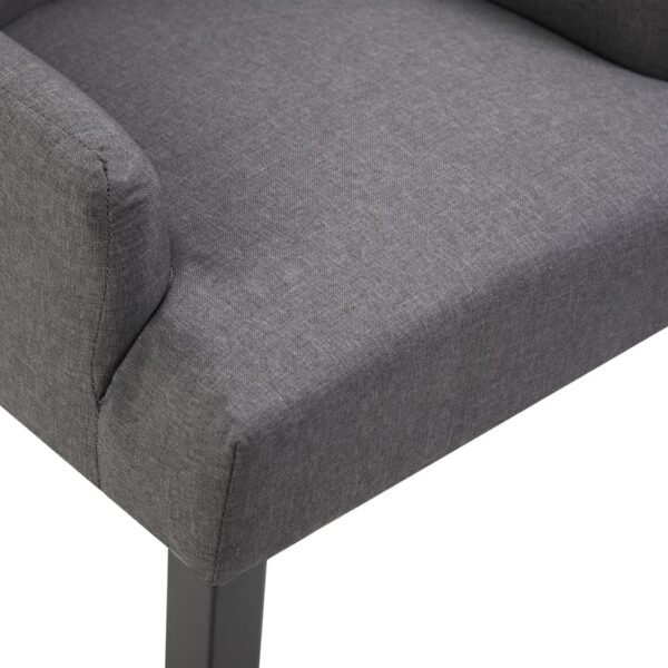 vidaXL Dining Chair with Armrests Dark Grey Fabric - Image 6