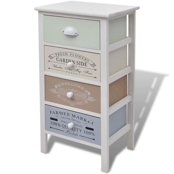vidaXL French Storage Cabinet 4 Drawers Wood - Image 2