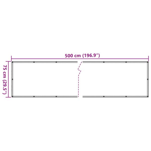 vidaXL Balcony Screen Beige 75x500 cm Oxford Fabric - Image 6