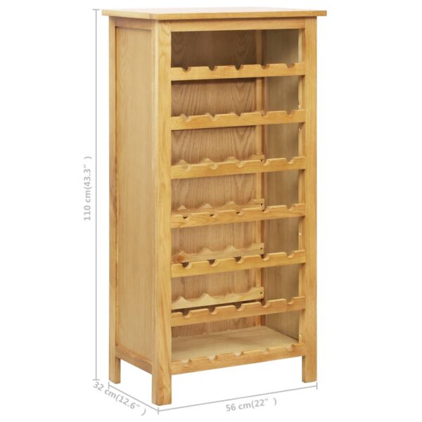 vidaXL Wine Cabinet 56x32x110 cm Solid Oak Wood - Image 8