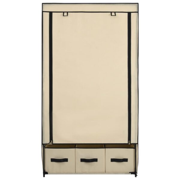 vidaXL Wardrobe Cream 87x49x159 cm Fabric - Image 6