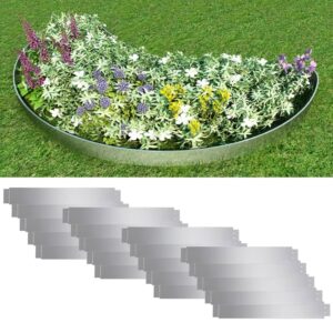 vidaXL Set of 20 Flexible Lawn Fence Galvanised Steel 100 x 14 cm