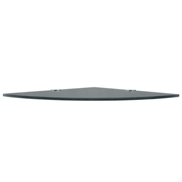 vidaXL Corner Shelf with Chrome Supports Glass Black 25x25 cm - Image 3