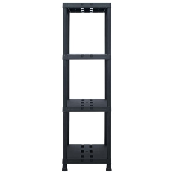 vidaXL Storage Shelf Racks 2 pcs Black 220 kg 90x40x138 cm Plastic - Image 5