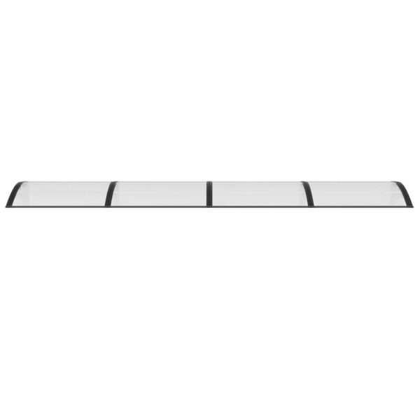 vidaXL Door Canopy Black and Transparent 350x75 cm Polycarbonate - Image 4