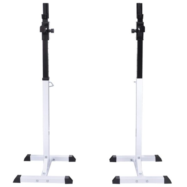 vidaXL Barbell Squat Rack with Barbell and Dumbbell Set 30.5 kg - Image 3