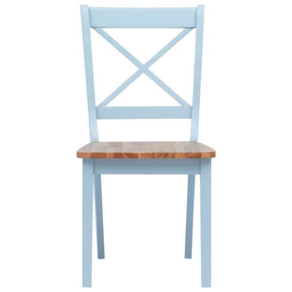 vidaXL Dining Chairs 2 pcs Grey and Light Wood Solid Rubber Wood - Image 3