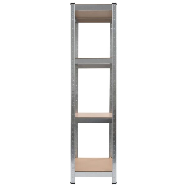 vidaXL 4-Layer Shelves 2 pcs Silver Steel&Engineered Wood - Image 5