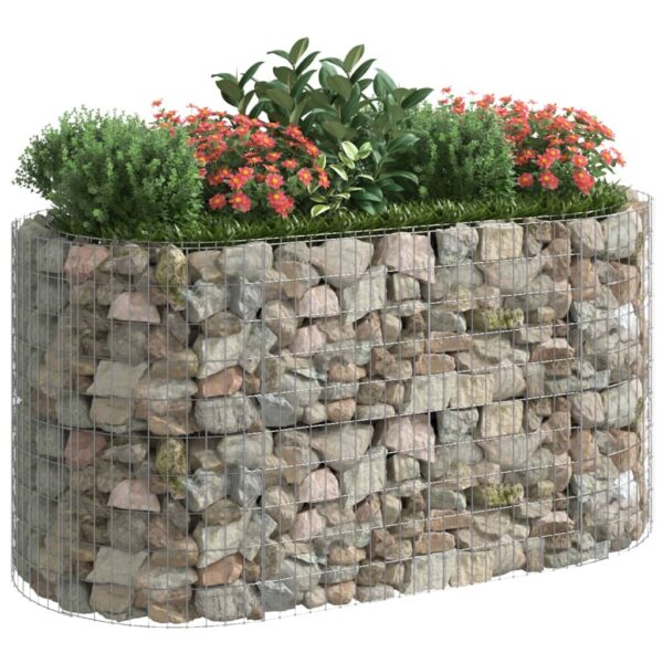 vidaXL Gabion Raised Bed Galvanised Iron 200x100x100 cm - Image 3
