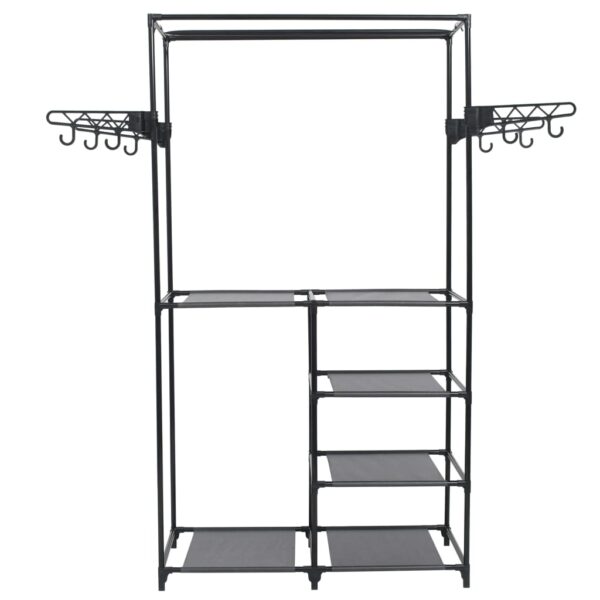 vidaXL Clothes Rack Steel and Non-woven Fabric 87x44x158 cm Black - Image 2