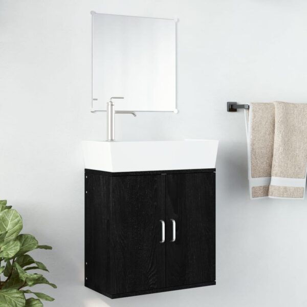 vidaXL 2 Piece Bathroom Furniture Set Black Engineered Wood - Image 1