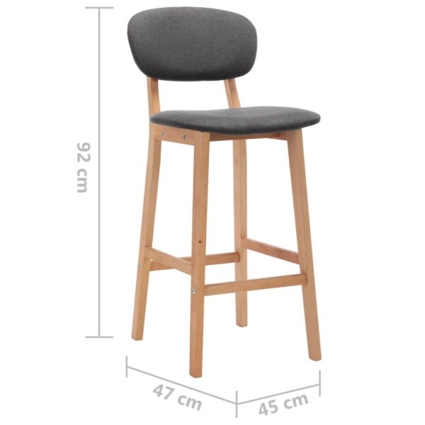 vidaXL Bar Stools 2 pcs Dark Grey Fabric - Image 8