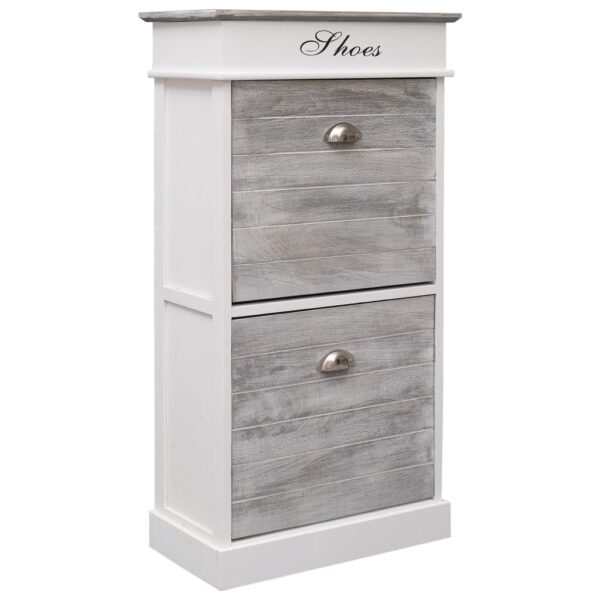 vidaXL Shoe Cabinet Grey 50x28x98 cm Paulownia Wood - Image 1