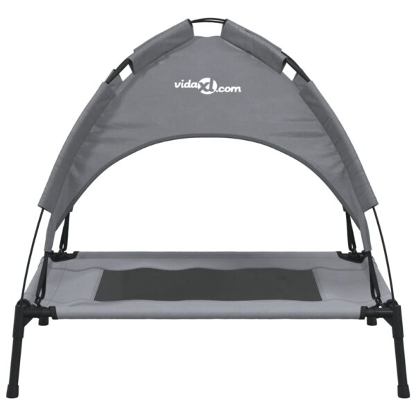 vidaXL Dog Bed with Canopy Anthracite Oxford Fabric and Steel - Image 4