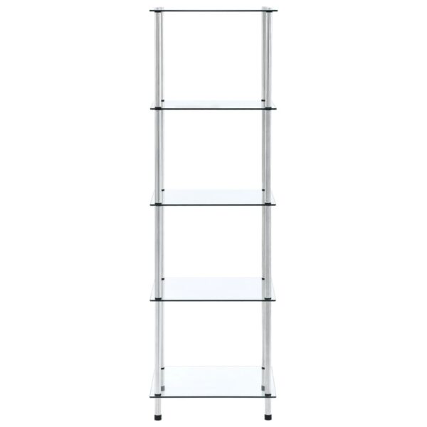 vidaXL 5-Tier Shelf Transparent 40x40x130 cm Tempered Glass - Image 2