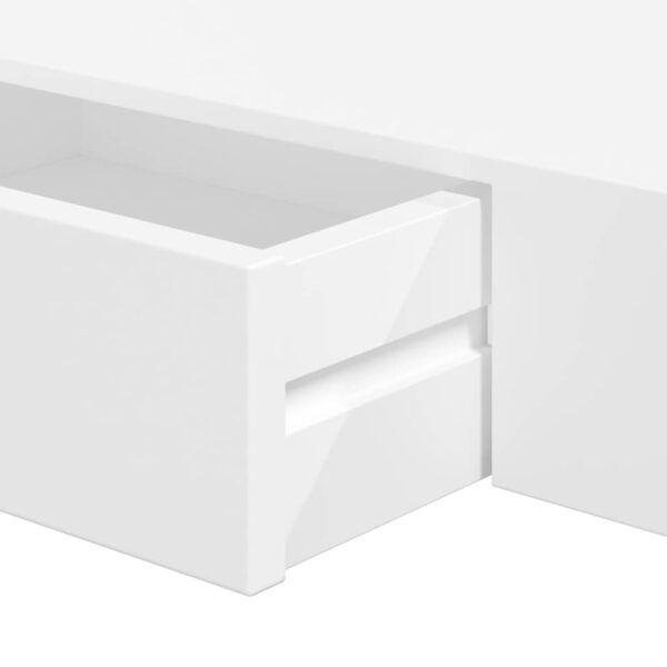 vidaXL Floating Wall Shelves with Drawers 2 pcs White 48 cm - Image 8