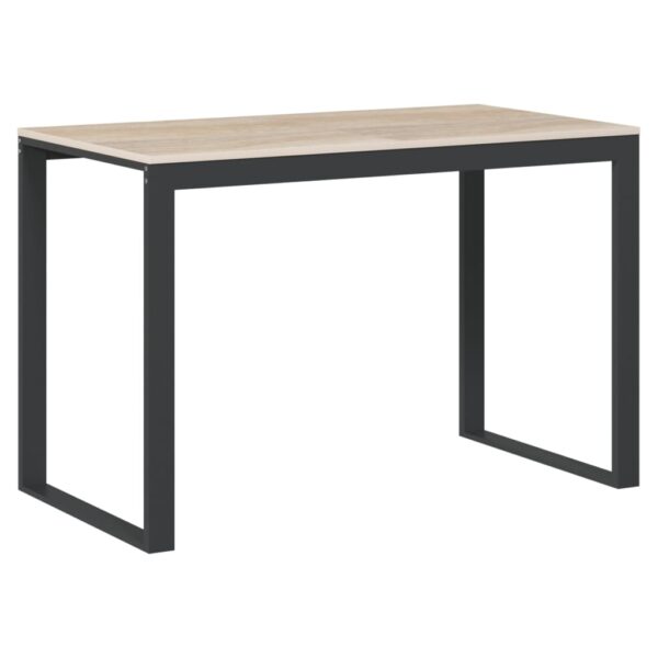 vidaXL Computer Desk Black and Oak 110x60x73 cm Engineered Wood - Image 2