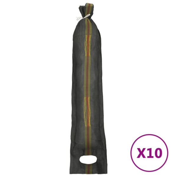 vidaXL Sandbags 10 pcs Dark Green 103x25 cm HDPE - Image 2