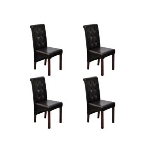 vidaXL Dining Chairs 4 pcs Brown Faux Leather