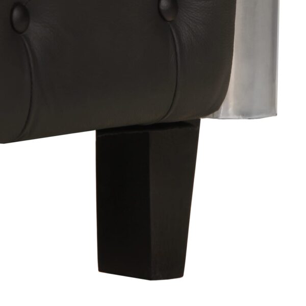 vidaXL Aviator Armchair Black Real Leather - Image 7