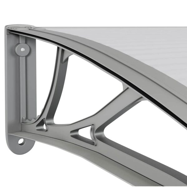 vidaXL Door Canopy Grey 300x100 cm Polycarbonate - Image 6