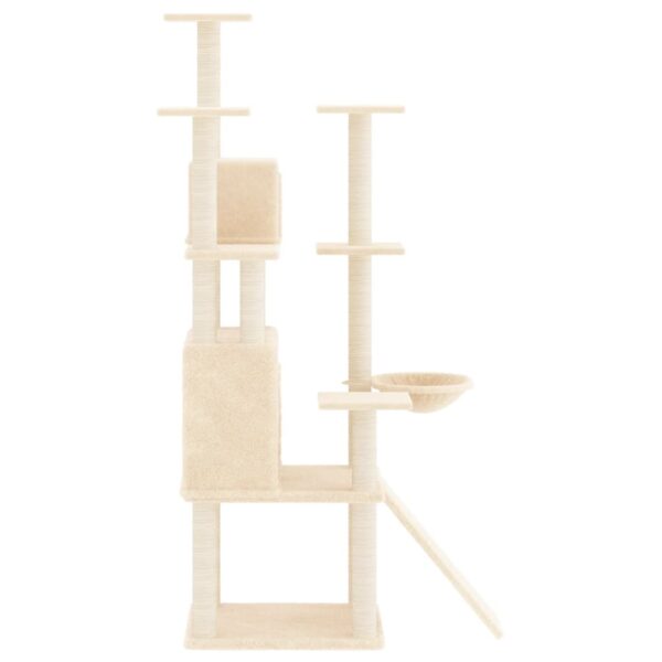 vidaXL Cat Tree with Sisal Scratching Posts Cream 154 cm - Image 4