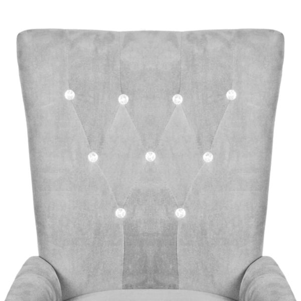 vidaXL Armchair Silver Velvet - Image 3