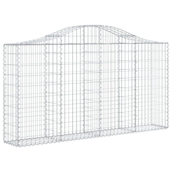 vidaXL Arched Gabion Basket 200x30x100/120 cm Galvanised Iron - Image 2
